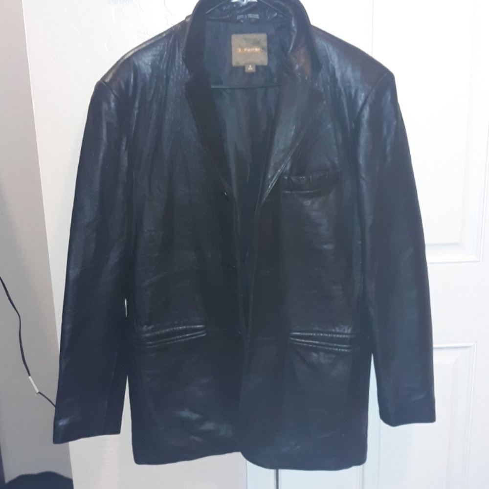 J. Ferrar black  leather jacket